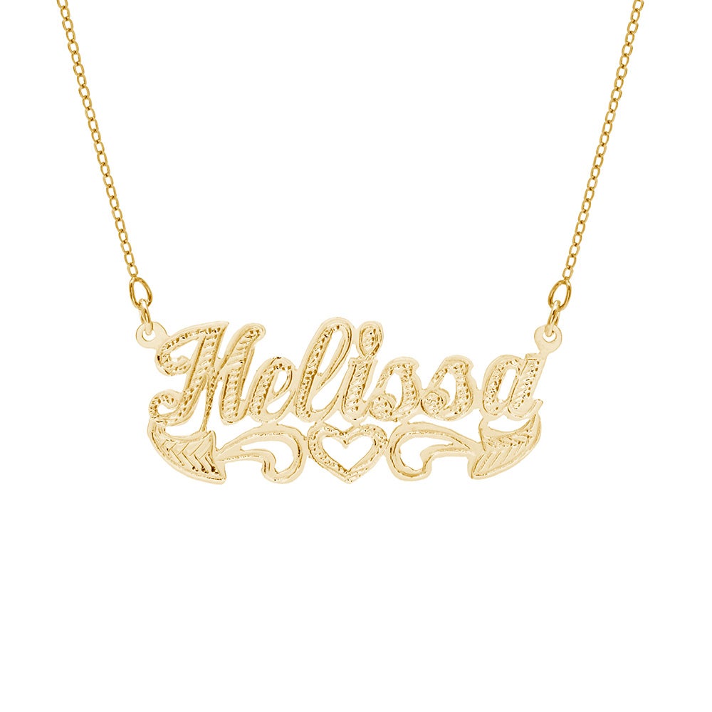 Personalized Name Necklace Gold Engraving  Name Plate Necklace 